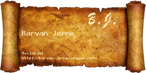 Barvan Jerne névjegykártya